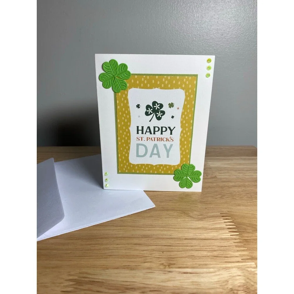 Handmade St. Patrick’s Day Blank Greeting Card A2 & Envelope